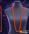 Neon Turuncu Boncuk Kolye 80 Cm – Retro 80’ler 90’lar Parti Aksesuarı