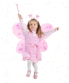 Pembe Kelebek Kız Seti – 50 Cm Kelebek Kanadı, Taç Ve Asa