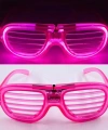 Pembe Led Işıklı Parti Gözlüğü - Neon Glow Şerit Gözlük 3 Modlu