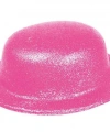 Pembe Renk Simli Melon Yuvarlak Parti Şapkası 24x26 Cm
