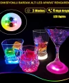 Renkli Led Işıklı Bardak Altlığı - Dekoratif (12 Adet, Pilli)