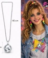 Retro Disko Topu Şekilli 8039ler 9039lar Gümüş Renk Plastik Kolye