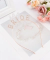Rose Gold Renk Bekarlığa Veda Kristal Taş Bride Tacı İthal 16x10 Cm