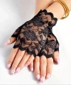Siyah Dantel Parmaksız Kısa Eldiven