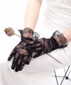 Siyah Güpürlü Dantel Eldiven Kısa – Vintage Zarif Kadın Eldiveni