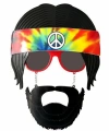 Siyah Saçlı Bandana Tasarımlı Hippi Parti Gözlüğü 26x18 Cm