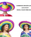 Sombrero Meksika Şapkası Renkli Örme Hasır Çocuk Boy