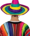 Sombrero Meksika Şapkası Renkli Örme Hasır Yetişkin Boy