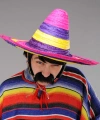 Sombrero Meksika Şapkası Renkli Örme Hasır Yetişkin Boy