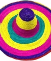 Sombrero Meksika Şapkası Renkli Örme Hasır Yetişkin Boy