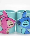 Stitch Ve Angel 3d Figürlü Öpüşen Çift Kupa Bardak Seti Alk4538