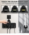 Termal Akım Korumalı 4’lü Duvar Tipi Priz 2x Usb 2x Type-c Çıkışlı Grup Priz Çoğaltıcı Siyah (2500w)