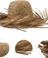 Tropikal Parti Naturel Hasır Hawaii Şapkası 13x36 Cm