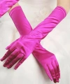 Uzun Boy Ekstra Parlak Saten Eldiven Fuşya Renk