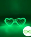 Yeşil Led Işıklı Kalp Gözlük – 3 Modlu Parti  Glow Gözlüğü