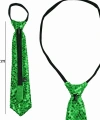 Yeşil Renk Pul Payetli Işıltılı Parti Kravatı 33 Cm