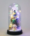 Yılbaşı Temalı Işıklı  Dekoratif Cam Fanus Alk5079