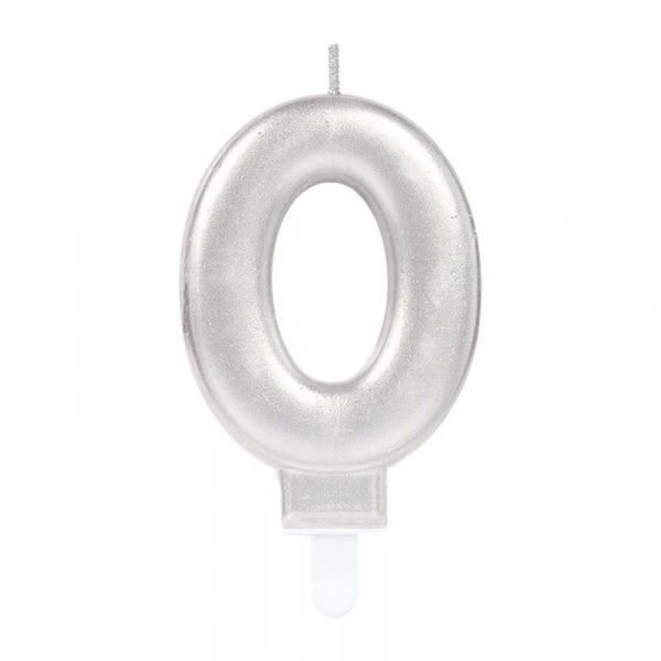 0 Rakam Mum Gümüş Renk