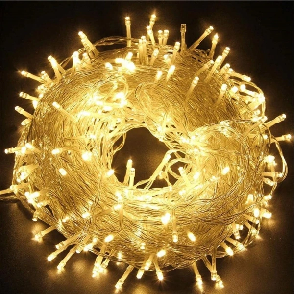 10m 60 Led Gün Işığı 2 Kademeli Şeffaf Kablo Pilli Mz-323-g
