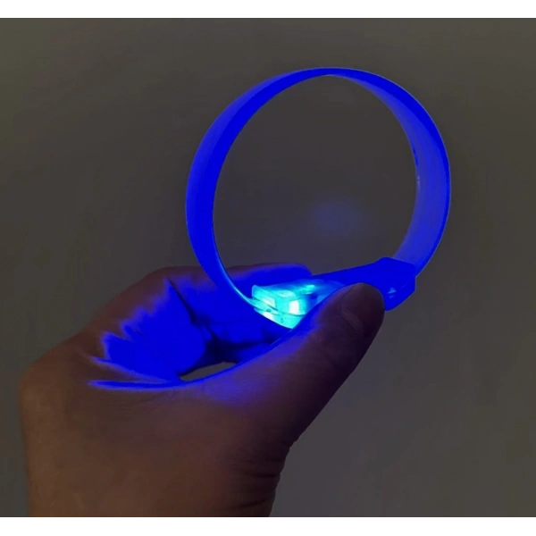 3 Modlu Pilli Led Işıklı Esnek Parti Bilekliği Mavi