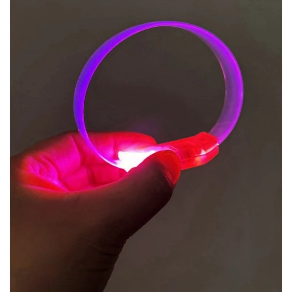 3 Modlu Pilli Led Işıklı Esnek Parti Bilekliği Pembe