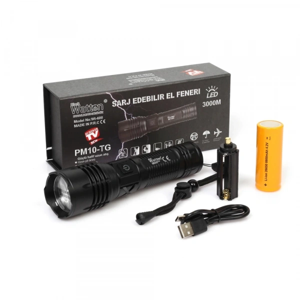 3000 Lümen  Güçlü El Feneri  Wt-600