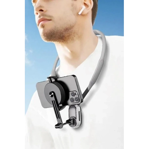 360 Derece Ayarlanabilir Boyun Askılı Manyetik Telefon Tutucu