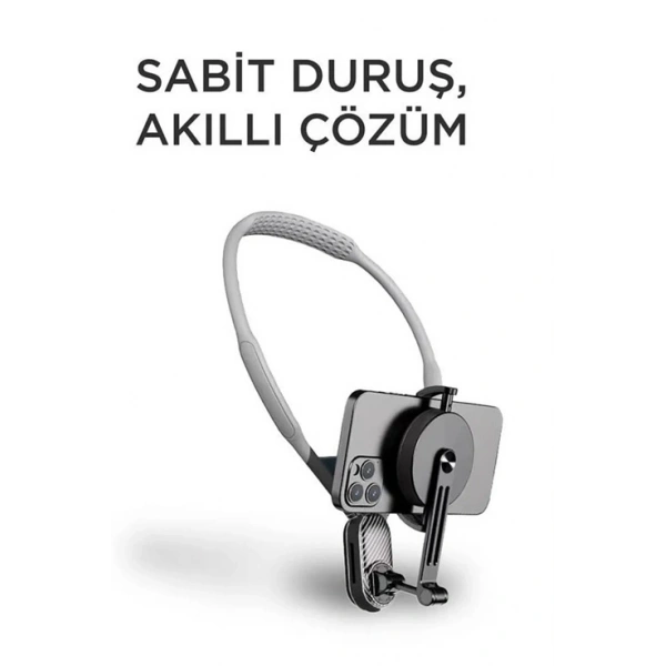 360 Derece Ayarlanabilir Boyun Askılı Manyetik Telefon Tutucu