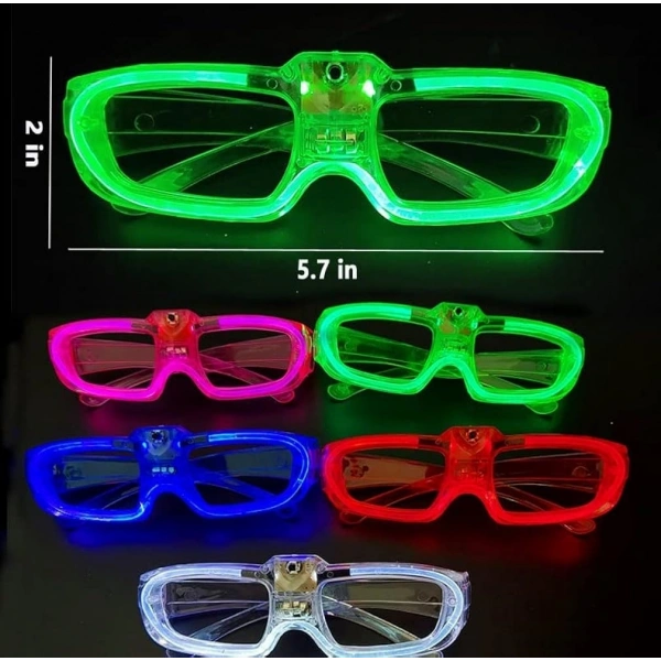 Beyaz Led Işıklı Parti Gözlüğü 3 Modlu – Glow  Gece Eğlence Gözlüğü