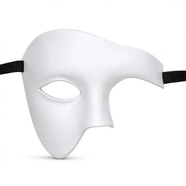 Beyaz Yarım Erkek Maske – Phantom Parti  Balo Maskesi