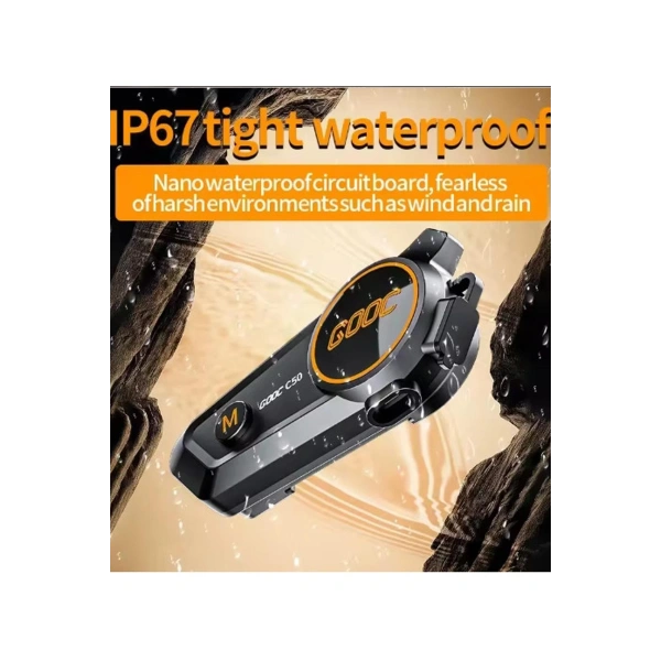 C50 2x Motosiklet Intercom Kask Kulaklık 1000 Mah Rgb Işıklı Çift Eşleşme