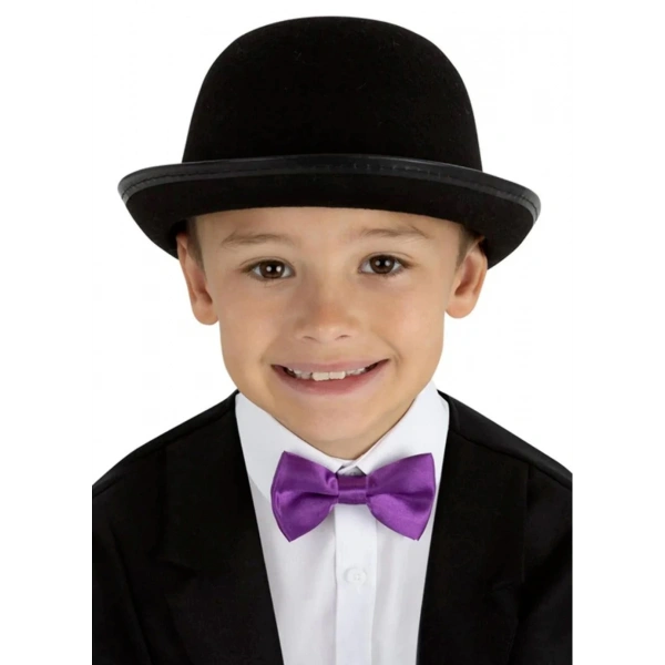 Charlie Chaplin Stil Çocuk Şapkası – Siyah Melon Parti Şapkası