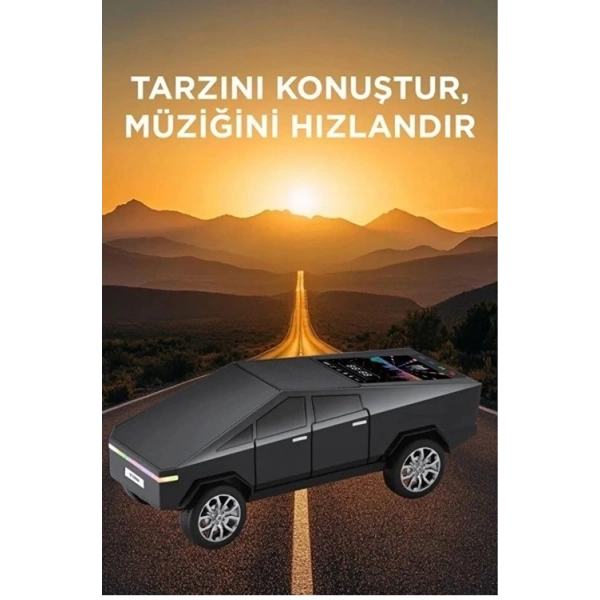 D68 Cyber Model Araba Tasarımlı Bluetooth Hoparlör 15w Güçlü Ses Rgb Led /tws/usb Siyah
