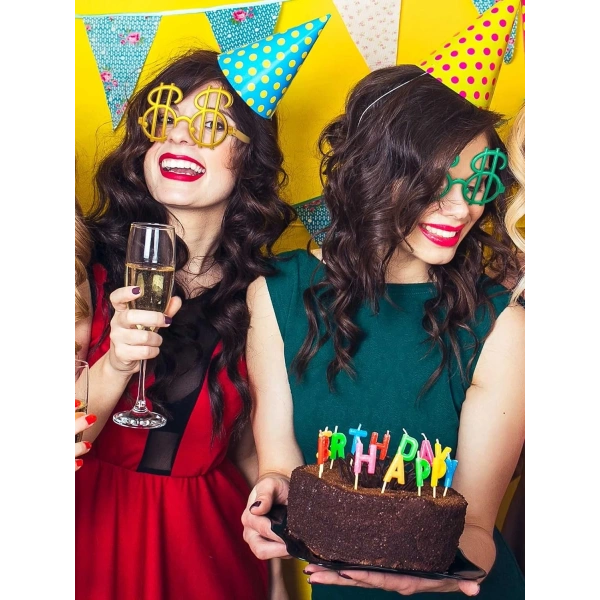 Dolar Şekilli Metalize Parti Gözlüğü 6 Adet