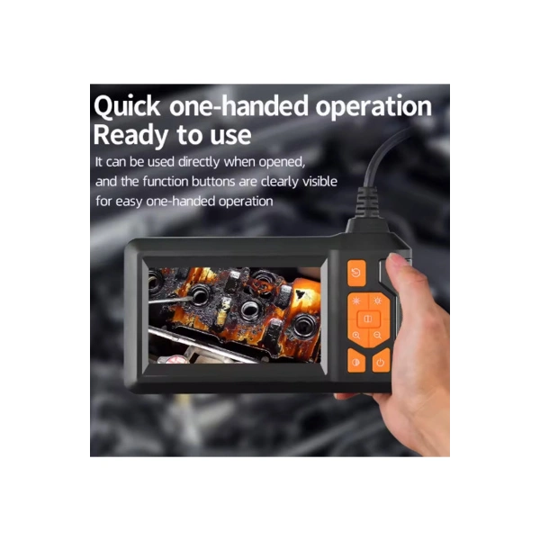 Ekranlı 3 Kameralı 10 Mt Hafıza Kart Destekli Sert Kablo Yılan Endoskop Kamera 8 Mm 4.3 Inc