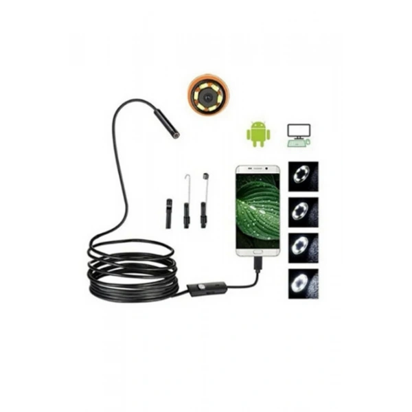 Endoskop 3 İn 1 Yılan Kamera Usb Micro Usb Type-c 20 Metre Sert Kablo