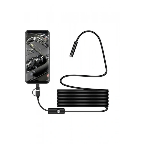 Endoskop 3 İn 1 Yılan Kamera Usb Micro Usb Type-c 20 Metre Sert Kablo