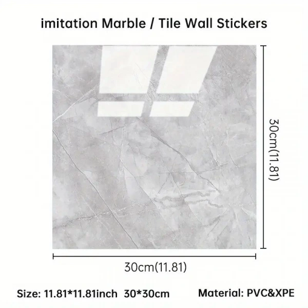 Gri Mermer Desen Duvar Sticker (30*30)