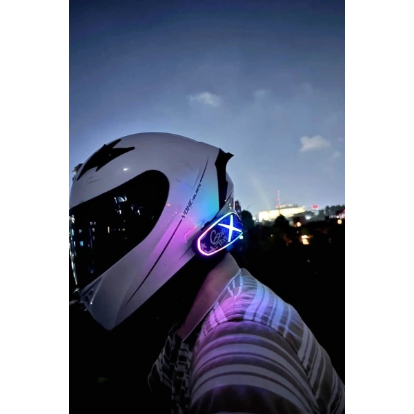 Helmet Graffiti Motor Kask Kulaklık Rgb Modlu Su Geçirmez 6.0 Bluetooth Intercom Yenı Model