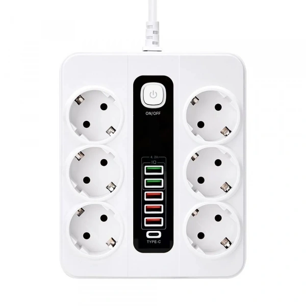 Hp-h04 3000w 10amper 6’lı 2metre Uzatma Kablolu Çoklu Termal Akım Priz