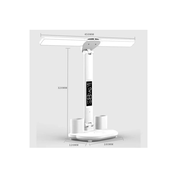 Led Dokunmatik Katlanabilir Masa Lambası Takvim Sıcaklık Saat Şarjlı Masa Lambası