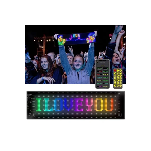 Led Panel Cama Yapışan Telefon Kontrollü Led Ekran Panel 16*64 Led Sayısı