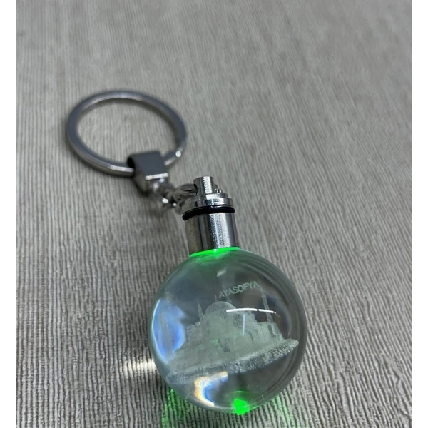 Ledli Ayasofya Tasarımı Kristal Anahtarlık Alk3803