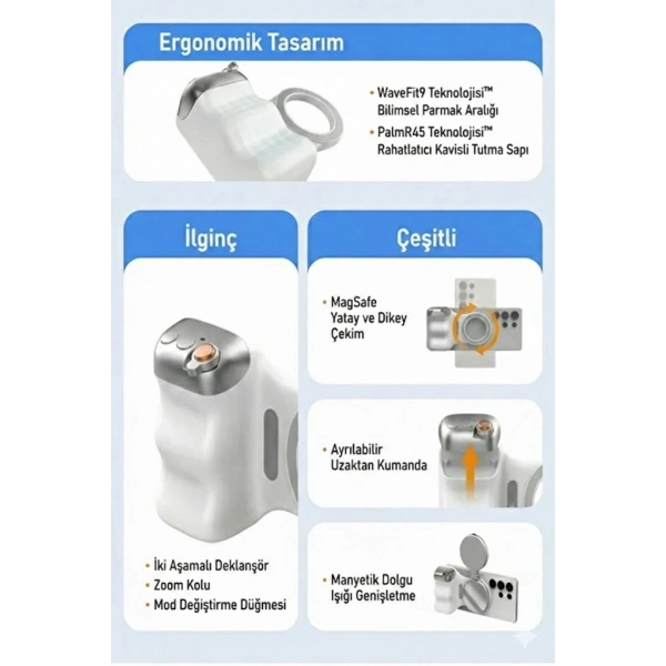 Magsafe Selfie Çubuğu Kamera Kolu Profesyonel Çekim Zoom