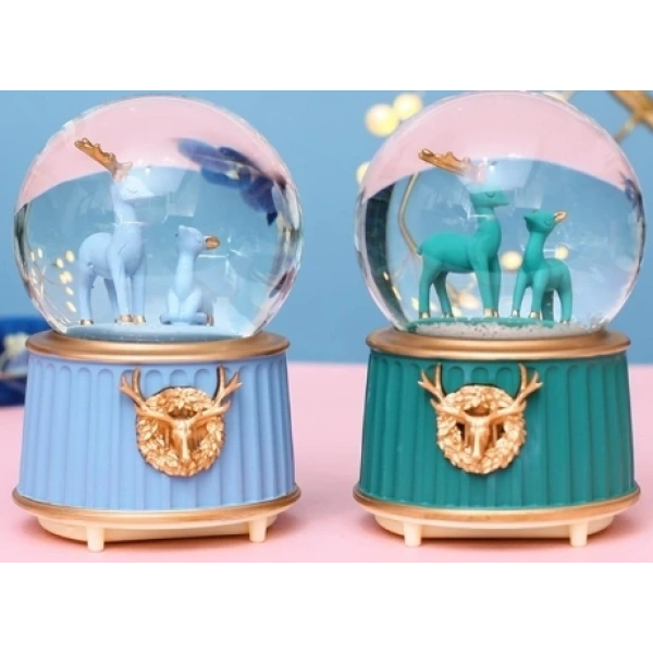 Mavi-yeşil Geyik Kar Küresi Küçük Boy