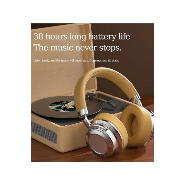 Metal Kulak Üstü Kablosuz Bluetooth Kulaklık Hybrid Anc Type-c Hızlı Şarj Bluetooth 6.0