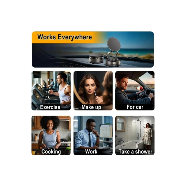 Metalik Magsafe Telefon Tutucu Tüm Yüzeylerle Uyumlu Vakumlu 360 Dönen Oynar Başlık
