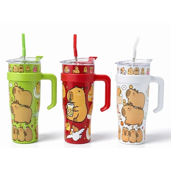 Sevimli Kapibara Pipetli Termos & Suluk Alk4711