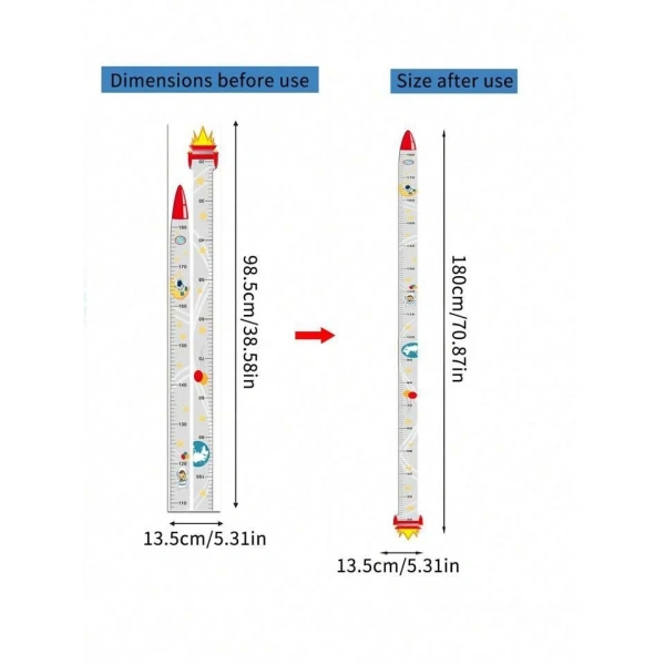 Sevimli Sarı Zürafa   Yeşil Dinazor   Deniz Kızı   Roket  Ağaç Boy Ölçüsü Sticker