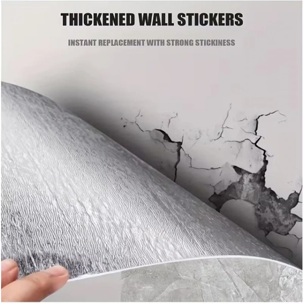Siyah Mermer Desenli Alüminyum Plastik Duvar Sticker (30*30)